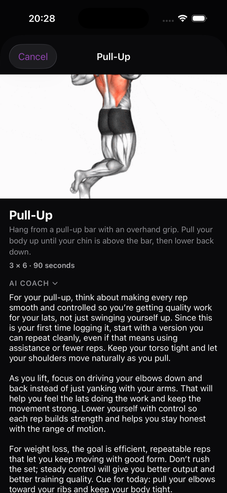 AI Coach on every exercise